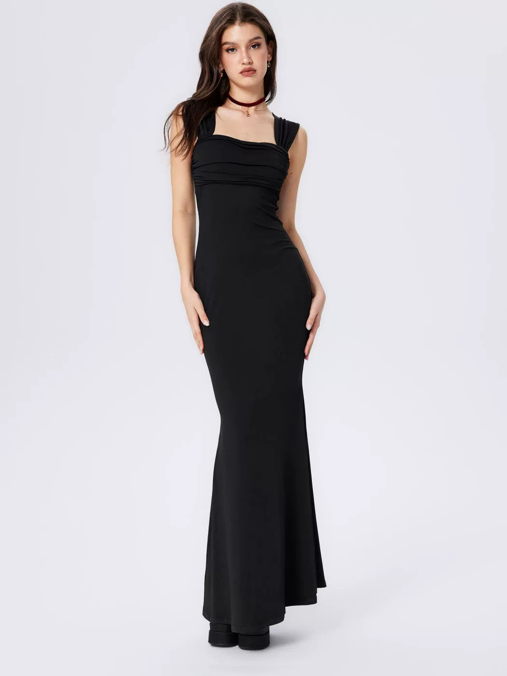 ZARA Sexy Long Bodycon Square Neck Tank Mermaid Fishtail Dress
